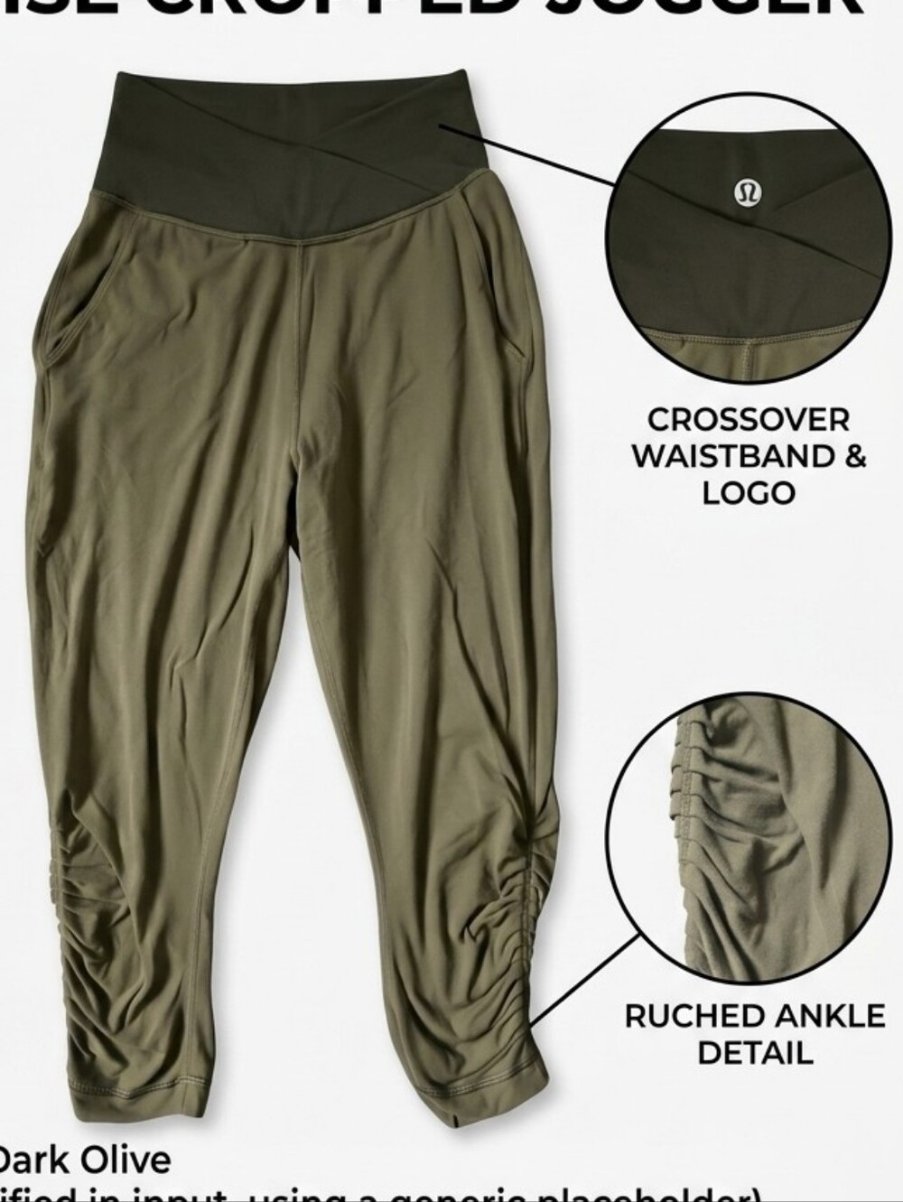 Lululemon Align™ Crossover Waist HR Jogger 25" Dark Olive/Snakeskin Size 4 Rare - Picture 2 of 9